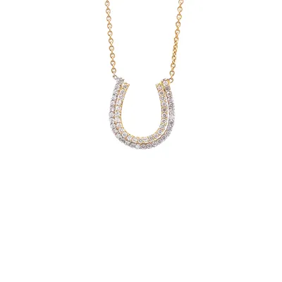 18 Karat Gold Diamond Horseshoe Necklace