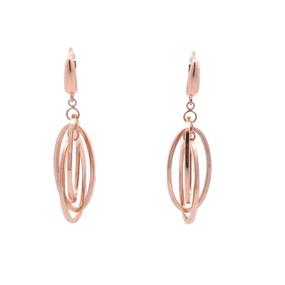 10 Karat Rose Gold Geometric Dangle Earrings