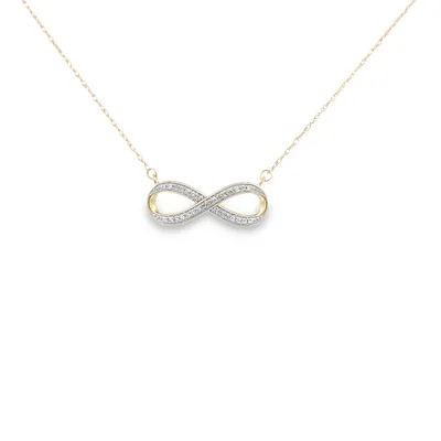 10 Karat Gold Diamond Infinity Necklace