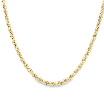 10 Karat Yellow Gold Sparkle Cut Rope Chain