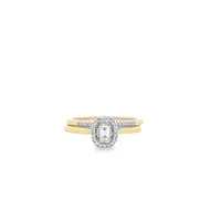 10 Karat Yellow Gold 0.20CT Diamond Emerald Cut Ring Set