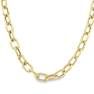 14 Karat Yellow Gold 18" 6.5mm Open Link Chain Necklace