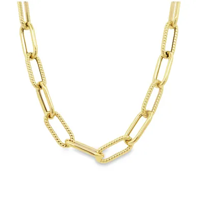 14 Karat Yellow Gold 20" Large Open Link Chain Necklace