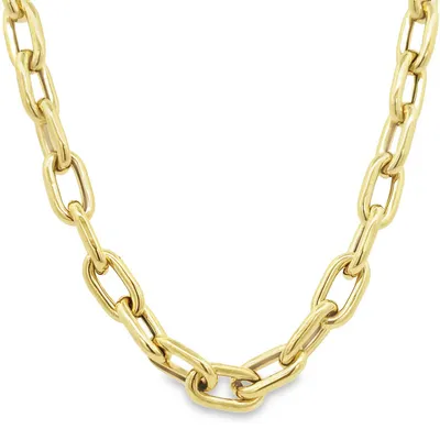 14 Karat Yellow Gold 20" Smooth Open Link Chain Necklace