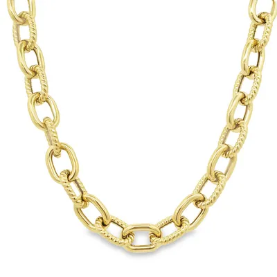 14 Karat Yellow Gold 18" 8.5mm Open Link Chain Necklace