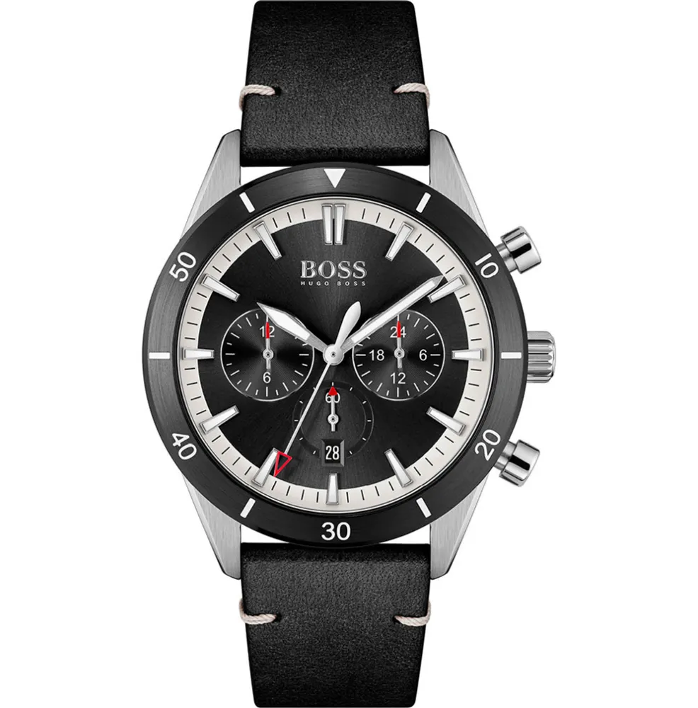 Hugo Boss Santiago Chrono Leather Watch-1513864 | The Pen Centre | Solaruhren