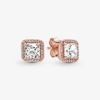 Pandora Square Sparkle Halo Stud Earrings - 280591CZ