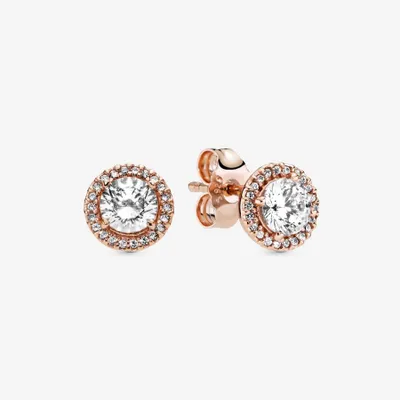 Pandora Round Sparkle Halo Stud Earrings - 286272CZ