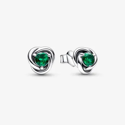Pandora May Emerald Eternity Circle Stud Earrings - 292334C08