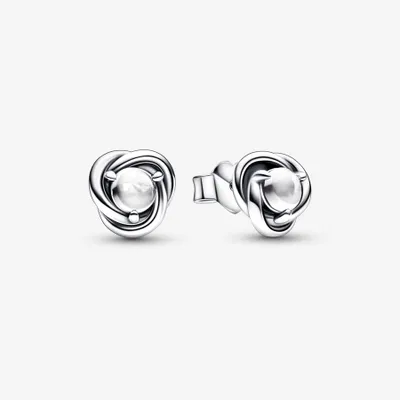 Pandora April Eternity Circle Stud Earrings - 292335C01