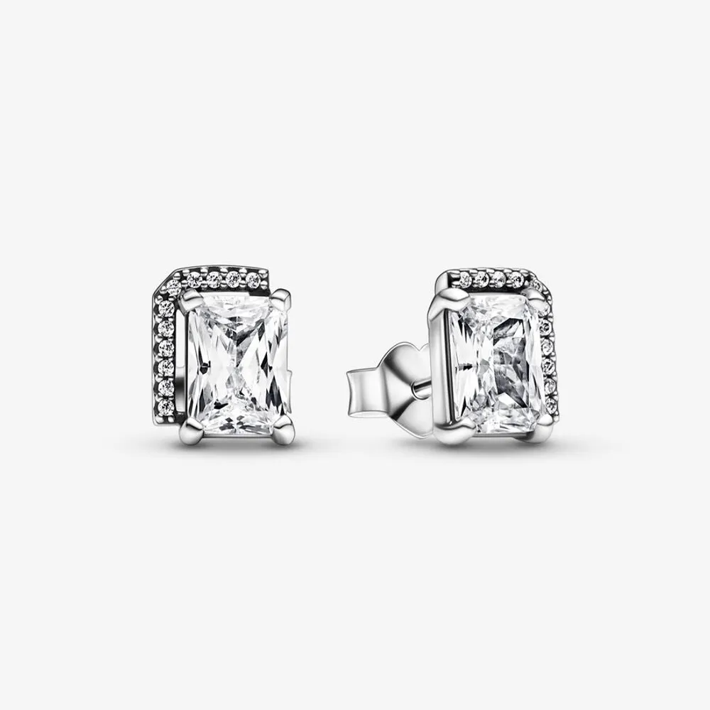 Pandora Rectangular Sparkling Halo Stud Earrings 292380C01