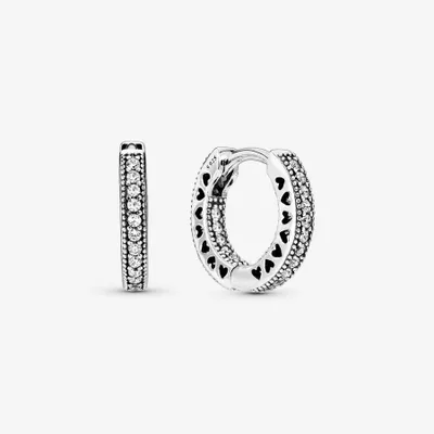 Pandora Pavé Heart Hoop Earrings - 296317CZ