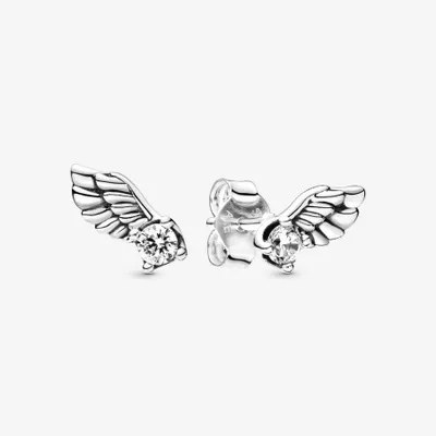 Pandora Sparkling Angel Wing Stud Earring - 298501C01