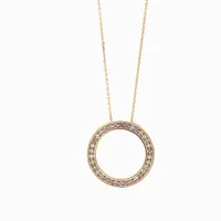 14 Karat Yellow Gold Diamond Circle Necklace