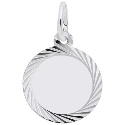 Sterling Silver Faceted Disc Charm