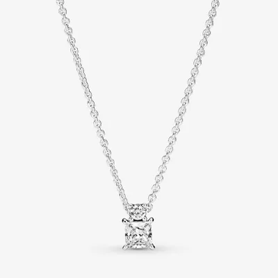 Pandora Sparkling Collier Round & Square Pendant Necklace - 390048C01-45