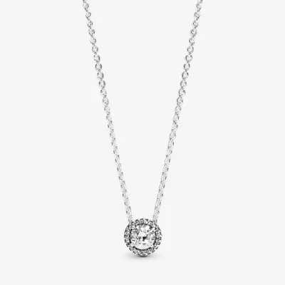 Pandora Round Sparkle Halo Necklace - 396240CZ-45