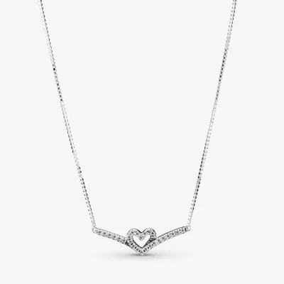 Pandora Sparkling Wishbone Heart Collier Necklace - 399273C01-45