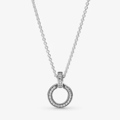 Pandora Double Circle Pendant & Necklace - 399487C01-45
