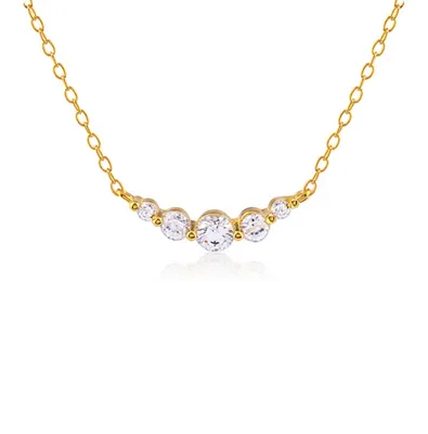 Silver Gold Plated Cubic Zirconia Necklace