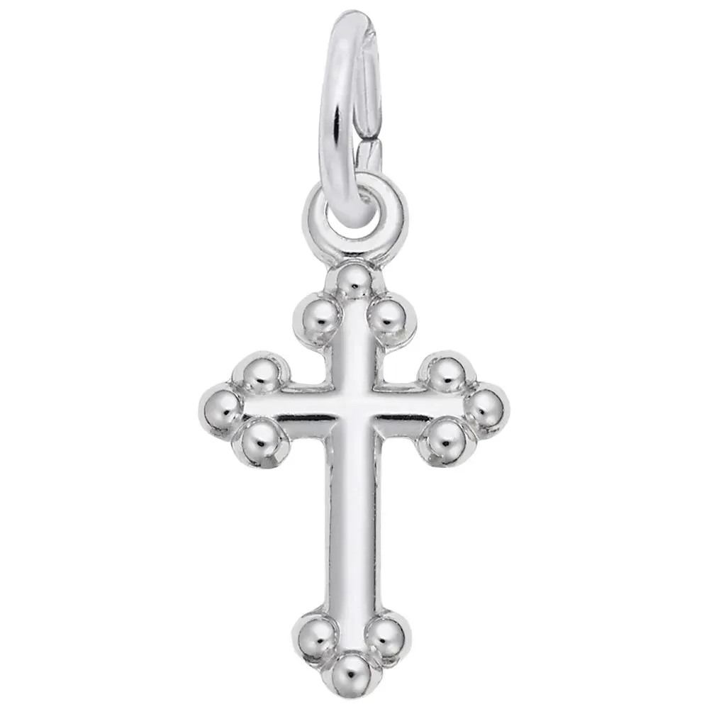 Sterling Silver Accented Cross Charm