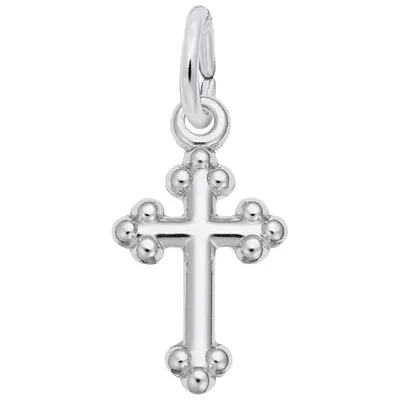 Sterling Silver Accented Cross Charm