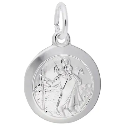 Sterling Silver St. Christopher Disc Charm