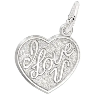 Sterling Silver I Love U Heart Charm