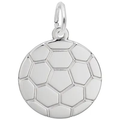 Sterling Silver Flat Soccer Ball Charm