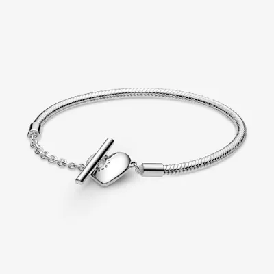 Pandora Heart T-Bar Snake Chain Bracelet
