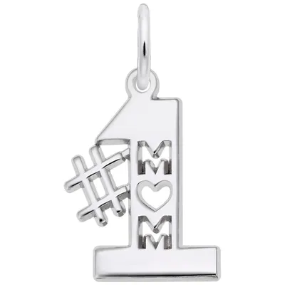 Sterling Silver Number One Mom Charm