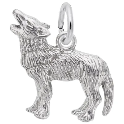 Sterling Silver Wolf Charm