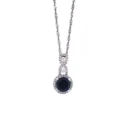 18 Karat White Gold Sapphire and Diamond Necklace