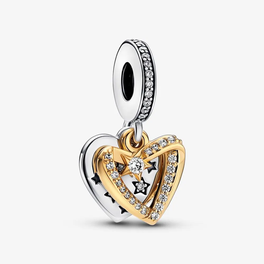 Pandora Shooting Star Hearts Double Dangle Charm - 762203C01