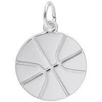 Sterling Silver Flat Basketball Charm