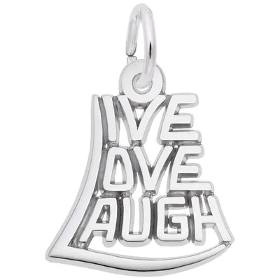 Sterling Silver Live, Love, Laugh Charm