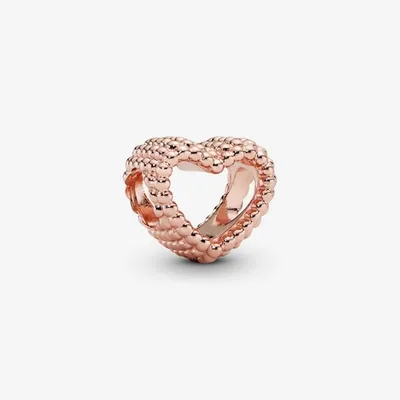 Rose Beaded Open Heart Pandora Charm- 787516