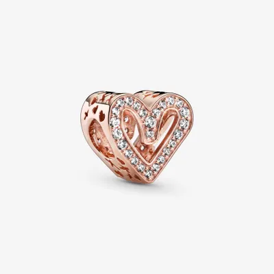 Sparkling Freehand Heart Pandora Charm - 788692C01