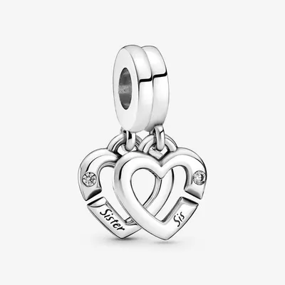 Linked Sister Hearts Split Dangle Pandora Charm - 799538C01