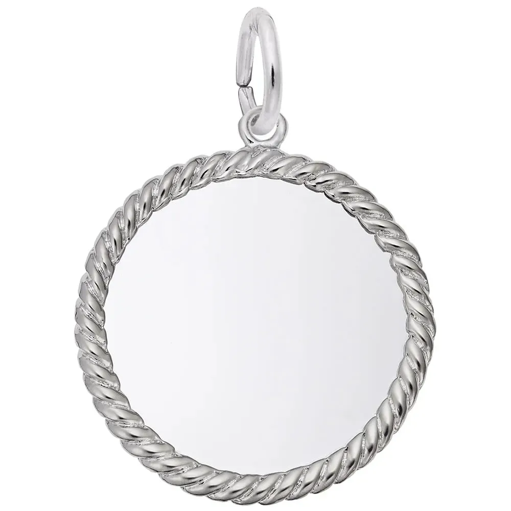 R Charms Sterling Silver Small Rope Disc Charm