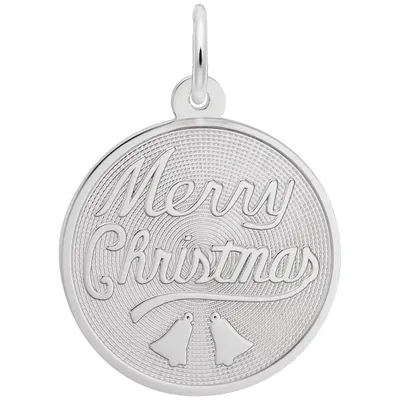 Sterling Silver Merry Christmas Disc Charm