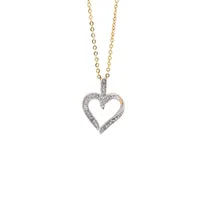 10 Karat Yellow Gold Diamond Heart Necklace