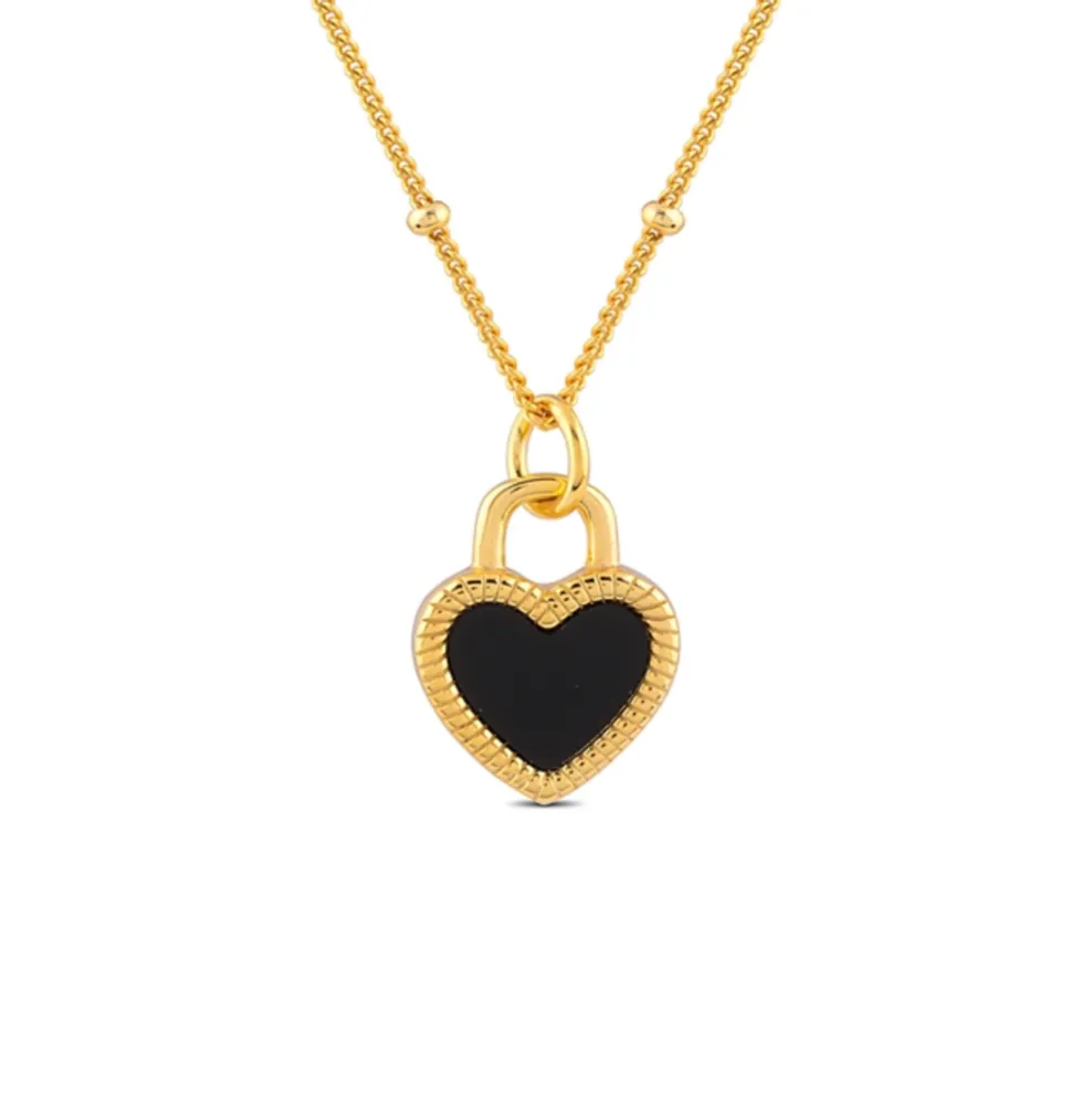 Sterling Silver Gold Plated Reversible Heart Necklace