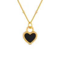 Sterling Silver Gold Plated Reversible Heart Necklace