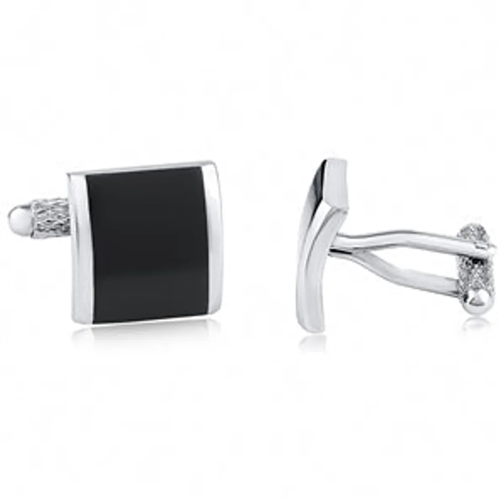 Cufflinks With Black Inlay