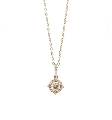 14 Karat Yellow Gold Fancy Diamond Necklace