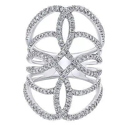 Gabriel & Co. 14 Karat White Gold Diamond Fashion Ring