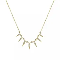 Gabriel & Co. 14 Karat Yellow Gold Diamond Multi-Spear Necklace