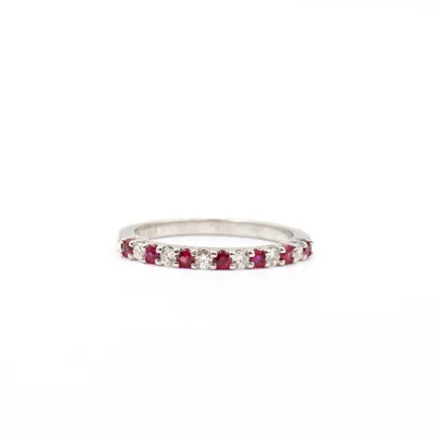 10 Karat White Gold Ruby and Diamond Ring