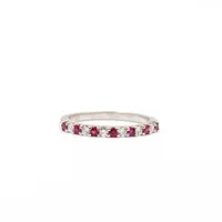 10 Karat White Gold Ruby and Diamond Ring